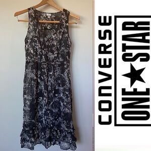 Converse One Star Sheer Black Camo Dress. Size XSmall. EUC